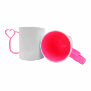 CANECA COM ALÇA CORAÇÃOZINHO COLORIDA - POLÍMERO - 325 ML