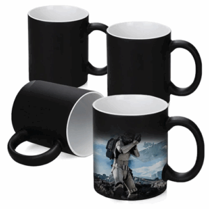 CANECA MAGICA FOSCA GLITTER - CERÂMICA - PRETA - 325 ML