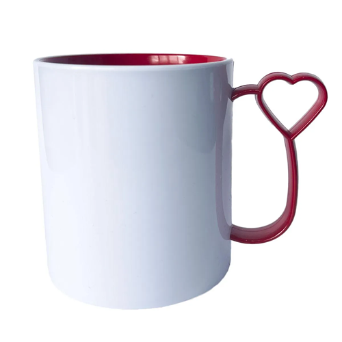 CANECA COM ALÇA CORAÇÃOZINHO COLORIDA - POLÍMERO - 325 ML - Imagem 4