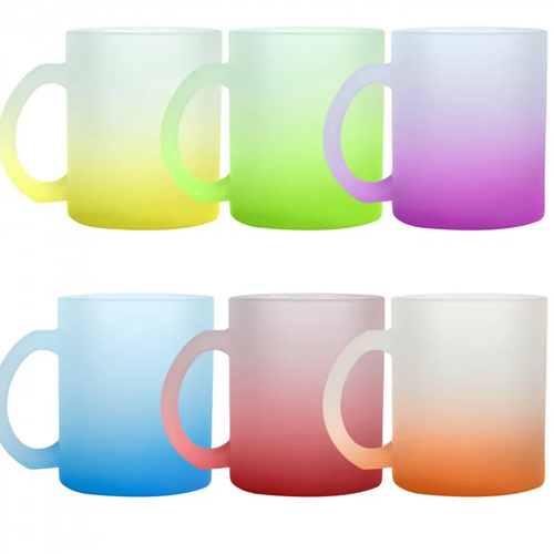 CANECA JATEADA DEGRADE - VIDRO - COLORIDA - 325 ML