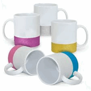 CANECA GLITTER  - CERÂMICA - COLORIDA - 325 ML